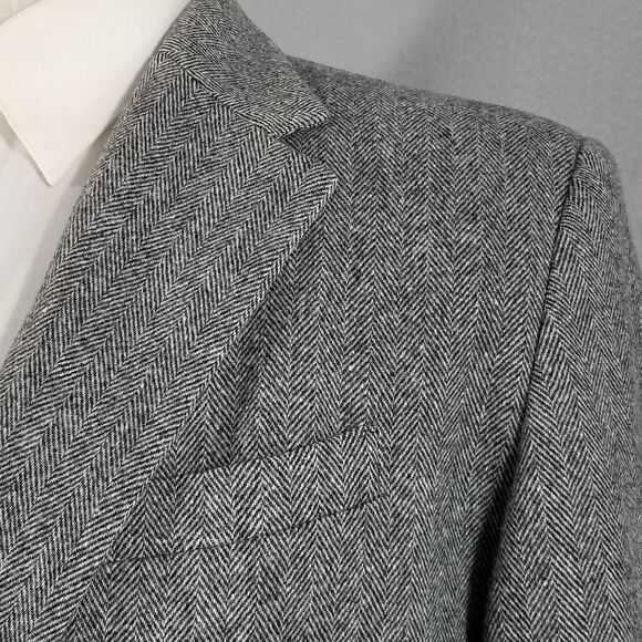 Pendleton Suit womens 18 Gray Herringbone Jacket Pants Luxury Wool vintage - Picture 6 of 16